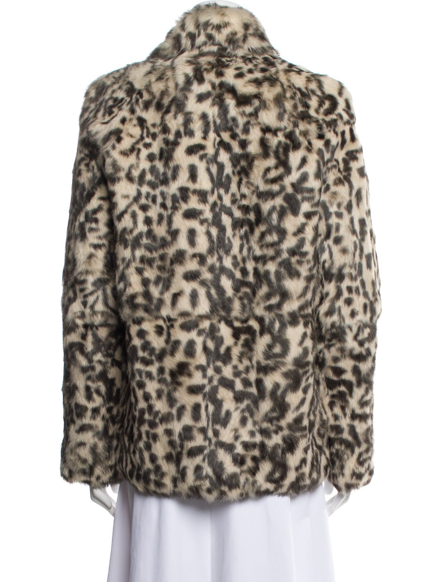 Theory Animal Print Faux Fur Coat